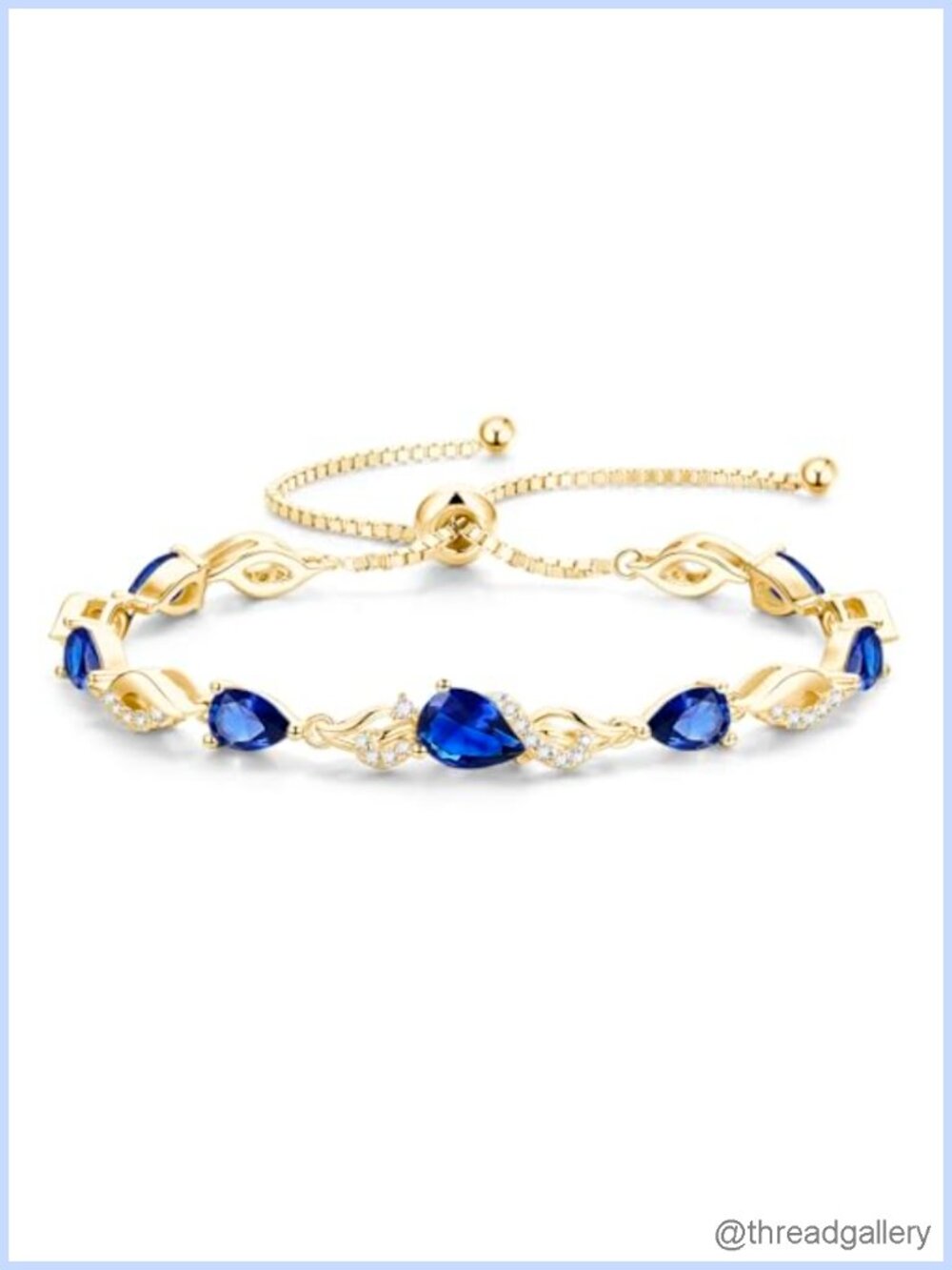 925 Sterling Silver 14K Gold Plated Teardrop Birthstone Tennis Bracelet